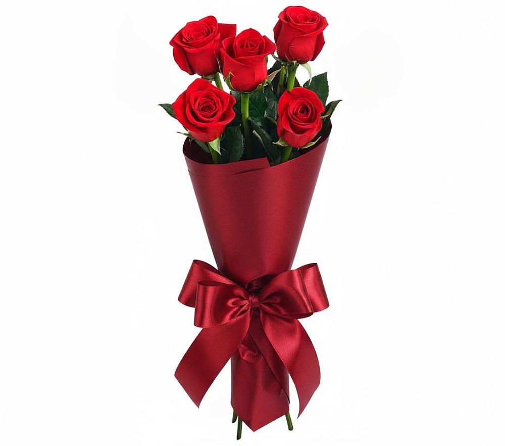 Букет 5 Красных роз Эдлесс Лав в Суражи