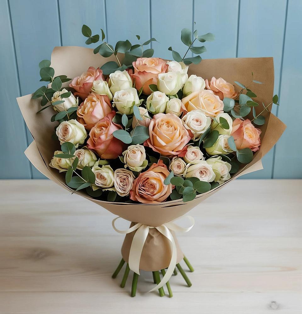 Букет цветов из: Альстромерии и Розы в Суражи