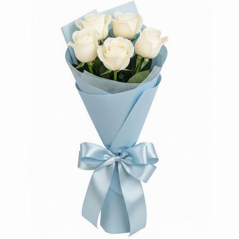 Букет 5 Белых роз Проуд в Суражи