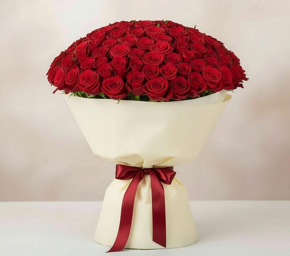 Букет 101 Красная роза Милано в Суражи