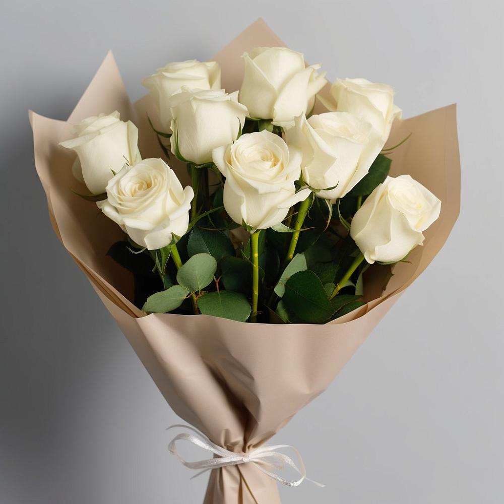 Букет 9 Белых роз Эдлесс Лав в Суражи