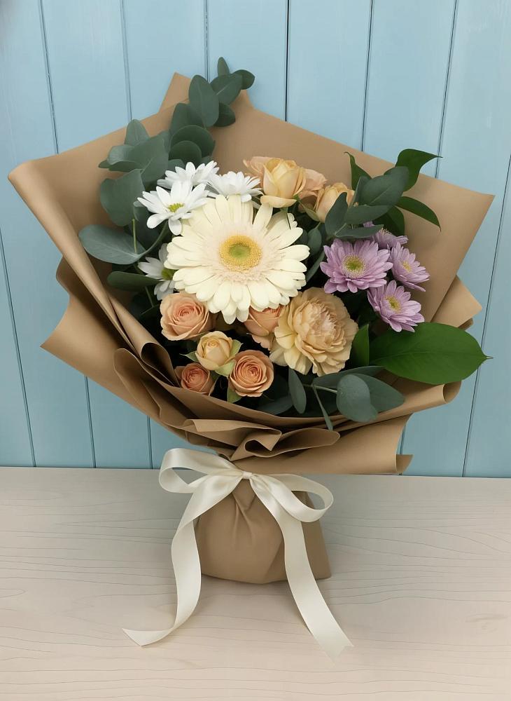 Букет цветов из: Герберы и Хризантемы в Суражи