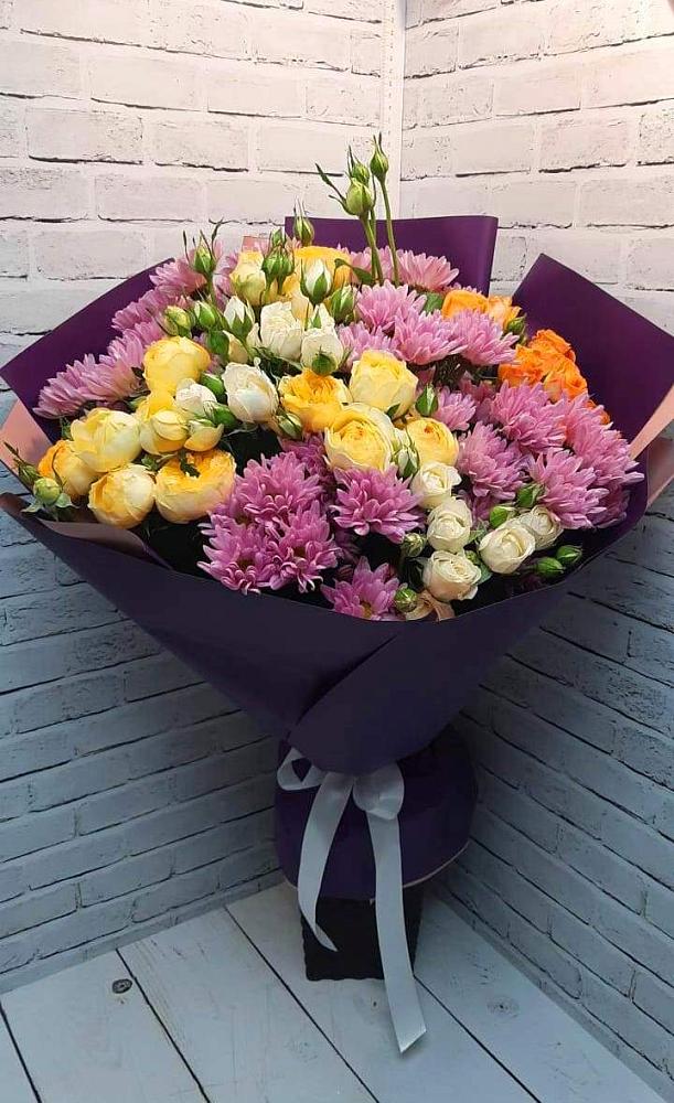 Букет цветов из: Хризантемы и Розы в Суражи