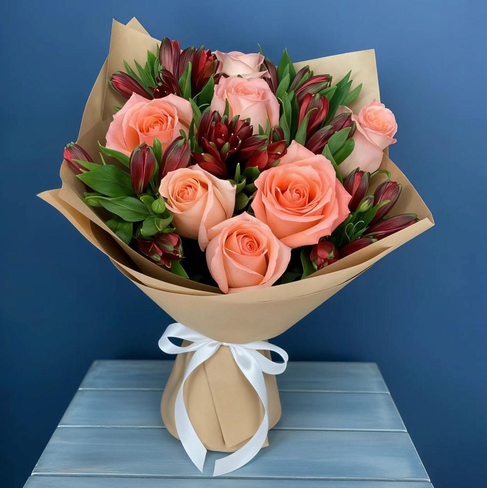 Букет цветов из: Розы и Альстромерии в Суражи