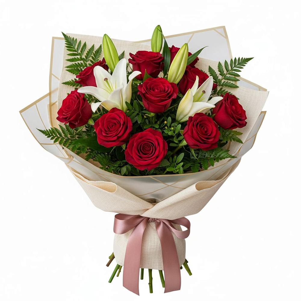 Букет цветов из: Лилии и Розы в Суражи