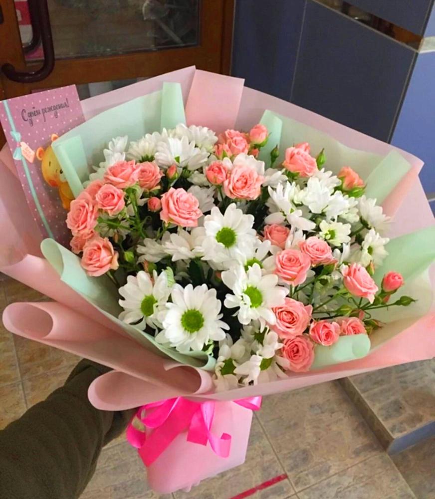 Букет цветов из: Розы и Хризантемы в Суражи