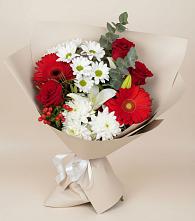 Букет цветов из:  Розы, Хризантемы, Герберы и Лилии в Суражи