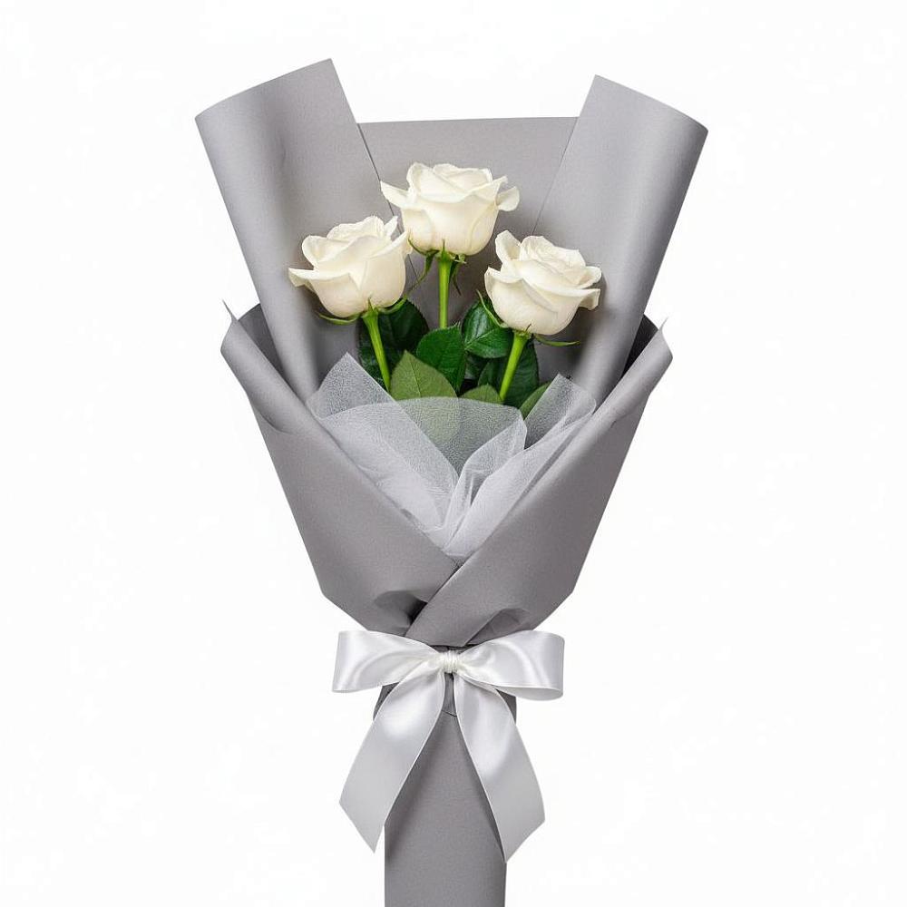 Букет 3 белые розы в Суражи