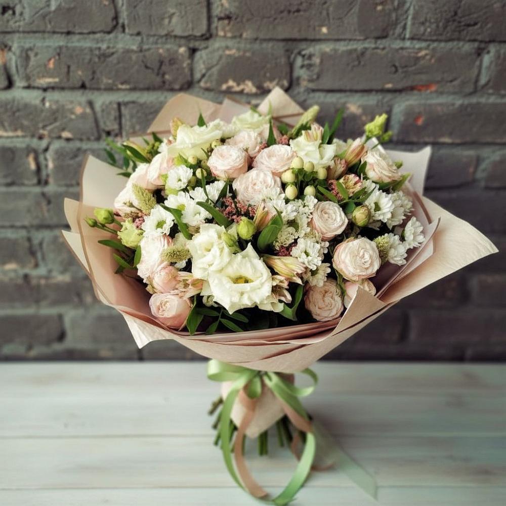 Букет цветов из: Альстромерии, Розы и Хризантемы в Суражи
