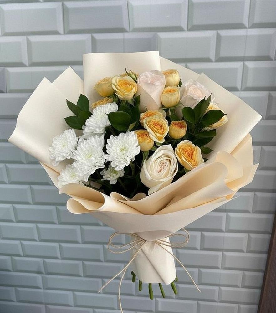 Букет цветов из: Розы и Хризантемы в Суражи