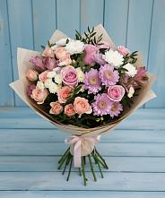 Букет цветов из:  Хризантемы, Розы и Альстромерии в Суражи