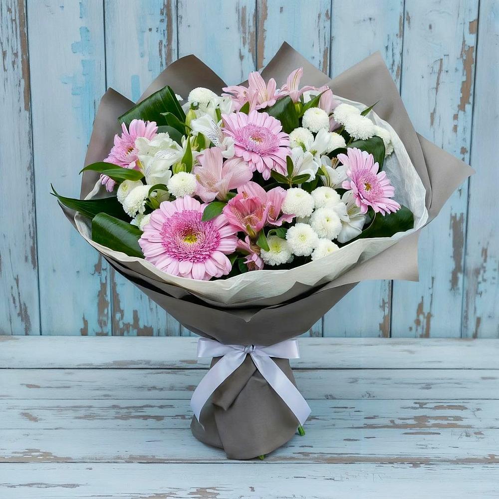 Букет цветов из: Герберы, Альстромерии и Хризантемы в Суражи