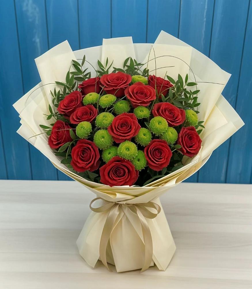 Букет цветов из: Розы и Хризантемы в Суражи