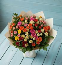 Букет Микс из разноцветных кустовых роз #REPLACE_PRED# Суражи